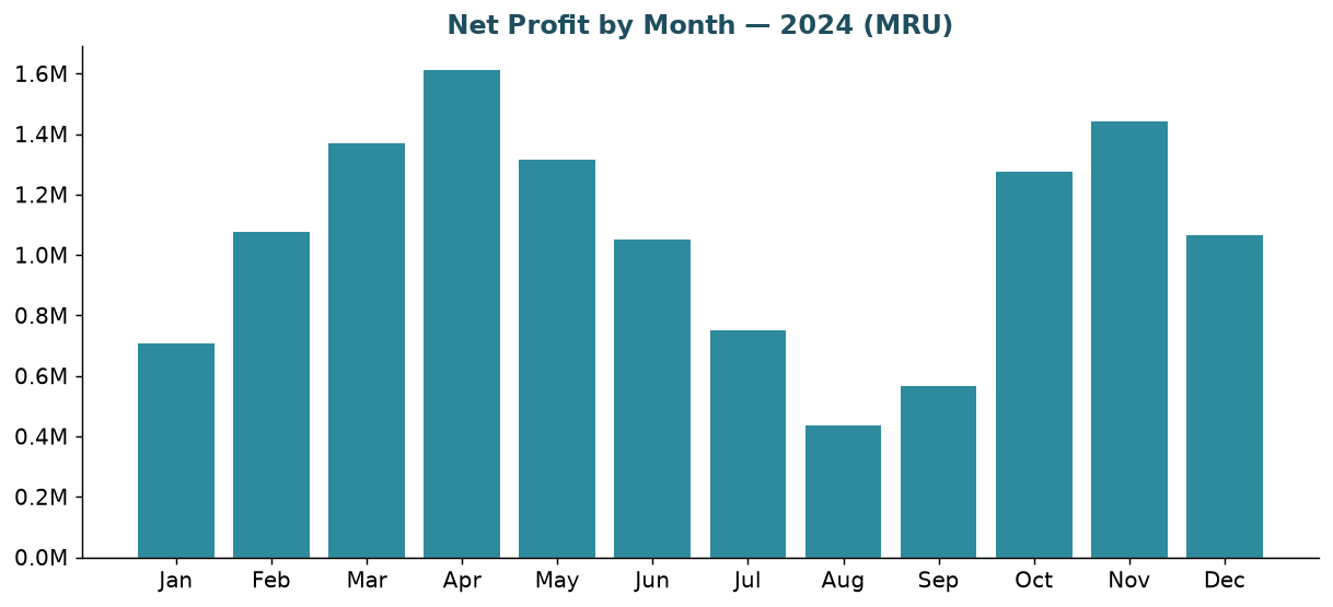 Net profit by month